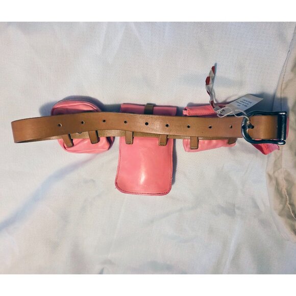 A.S.98 Helene Sling Bag Shock Pink & Natural Leather, NWT, Belt Sling Crossbody - Picture 9 of 11